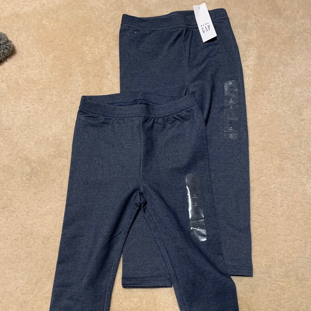 Gap Baby Girl Set Of 2 Jean Leggings Size 3 Denim  New With Tags